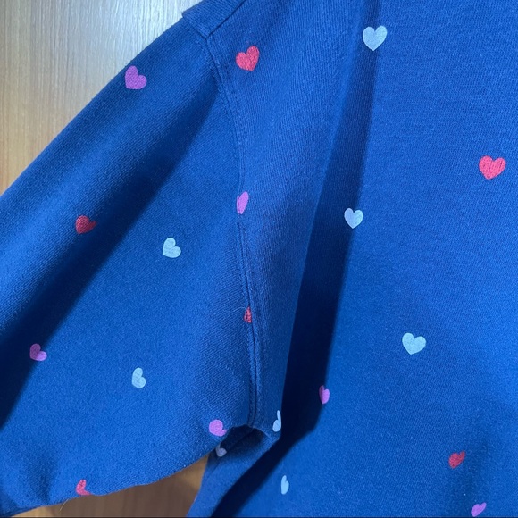 Mighty Fine, Oversized Cropped Sweater, Size XS.  Excellent condition. Hearts - Picture 2 of 5